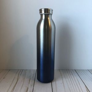Stainless Steel Blue and Silver Water Bottle